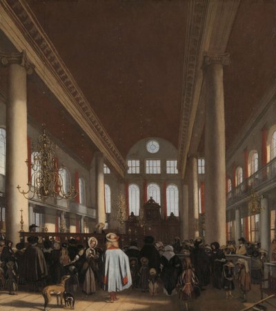 Interiör av den portugisiska synagogan i Amsterdam, 1680 av Emanuel de Witte