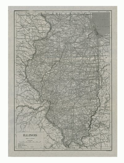 Karta över Illinois, USA, c1910-talet. av Emery Walker
