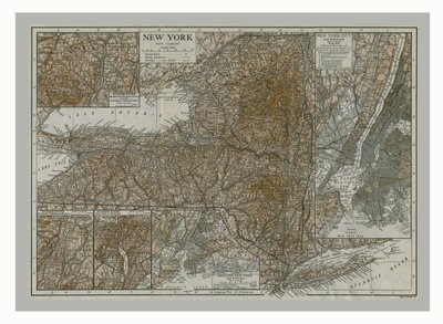 Karta över New York, c1900-talet. av Emery Walker