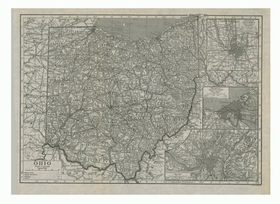 Karta över Ohio, USA, c1910-talet. av Emery Walker