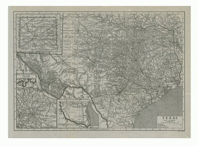 Karta över Texas, USA, c1910-talet. av Emery Walker
