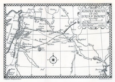 Järnvägs- och motorvägar och rörledningar, Syriens öken, 1937 av Emery Walker