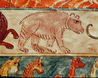 En björn. Från MS Beatus en Apocalipsin av Emeterio the Monk and Nun