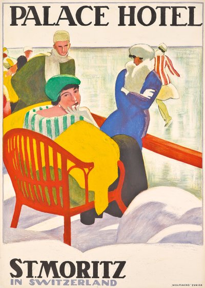 Affisch som annonserar Palace Hotel i St. Moritz av Emil Cardinaux