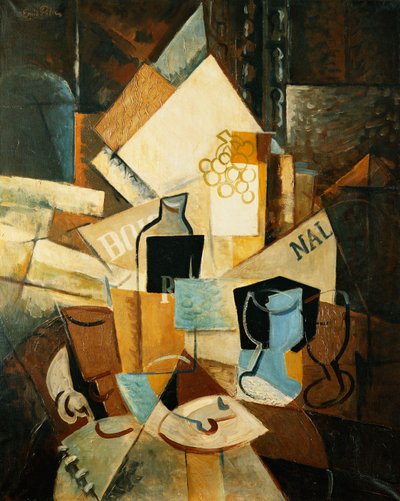 Kubistiskt stilleben, ca 1920 (olja på duk) av Emil Filla