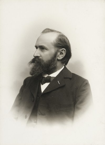 Porträtt av kompositören och organisten Otto Malling 1848-1915, ca. 1900. av Emil Hohlenberg