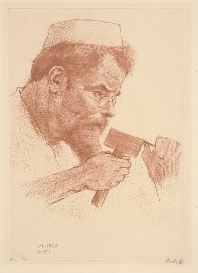 Max Klinger på jobbet av Emil Orlik
