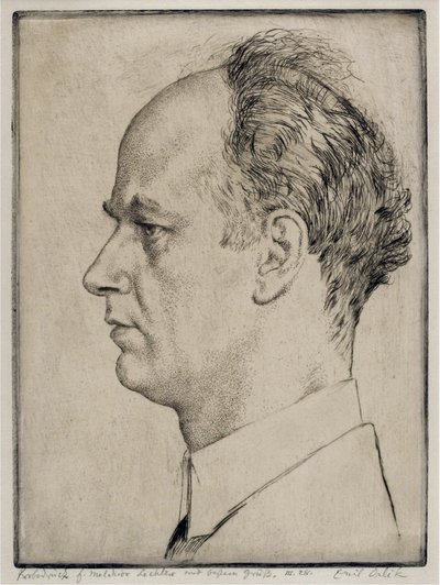 Porträtt av Wilhelm Furtwaengler (1886-1954) - Orlik, Emil (1870-1932) - 1928 - Etsning - 39x31,5 - Privat samling av Emil Orlik