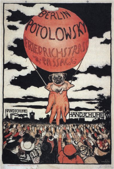Affisch för Potolowsky Glove Manufacturer, 1897 av Emil Orlik