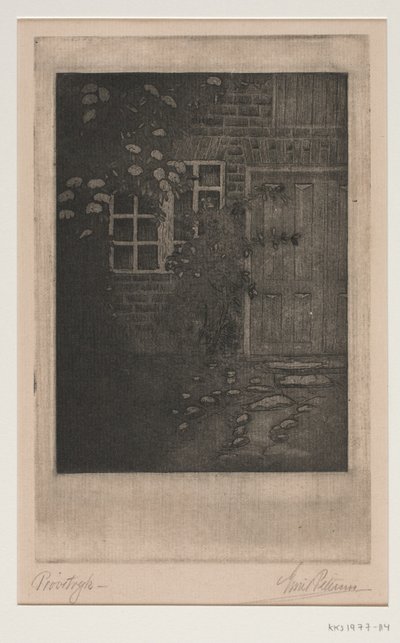 Husvägg med blommor av Emil Petersen
