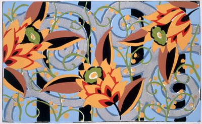 Blommor och bladverk, ca 1925 (pochoirtryck) av Émile Allain Séguy