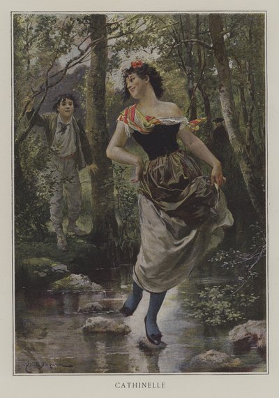 Cathinelle (färglitografi) av Emile Antoine (after) Bayard