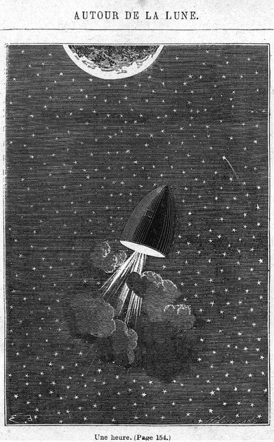 Leaving for the Moon, illustration från 