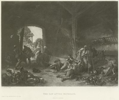 Dagen efter Waterloo (djuptryck) av Emile Antoine Bayard