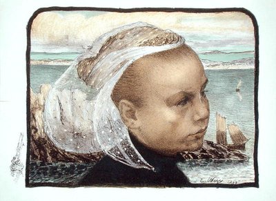 Chef för en bretonsk flicka av Emile Auguste Wery