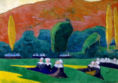 Bretonska kvinnor deltar i en benådning av Emile Bernard