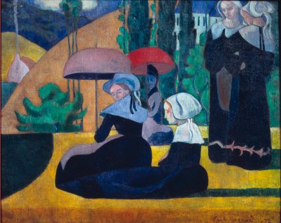 Bretonska kvinnor i skuggan av Emile Bernard