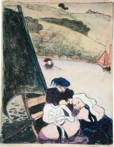 Bretons in a Boat, från serien "Les Brettoneries" av Emile Bernard