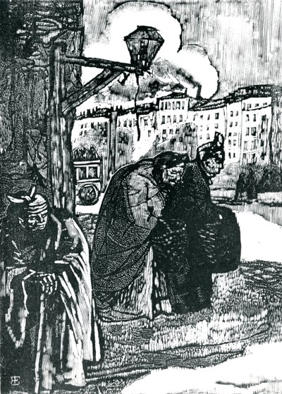Illustration till dikter av Charles Baudelaire (1821-67) (träsnitt) (s/v foto) av Emile Bernard