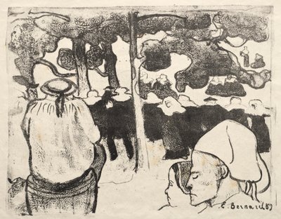 Les Bretonneries: Bröllop i Bretagne (La Noce en Bretange) av Emile Bernard