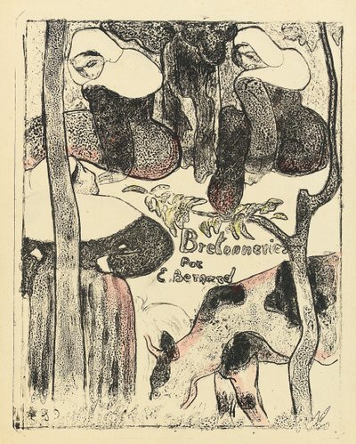 Les Bretonnieres, framsidan av serien, 1888-89 av Emile Bernard