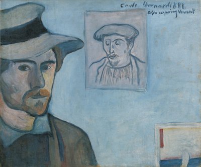Självporträtt med porträtt av Gauguin, 1888 av Emile Bernard