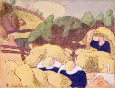Women Making Haystacks, från serien "Les Brettoneries" av Emile Bernard