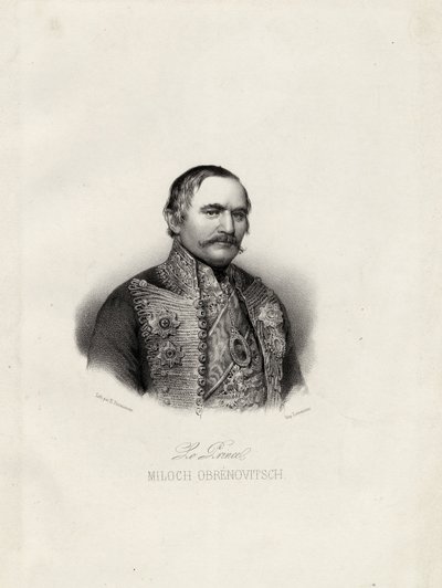 Milo Obrenovic I 1780-1860, prins av Serbien, ca 1838 av Emile Desmaisons