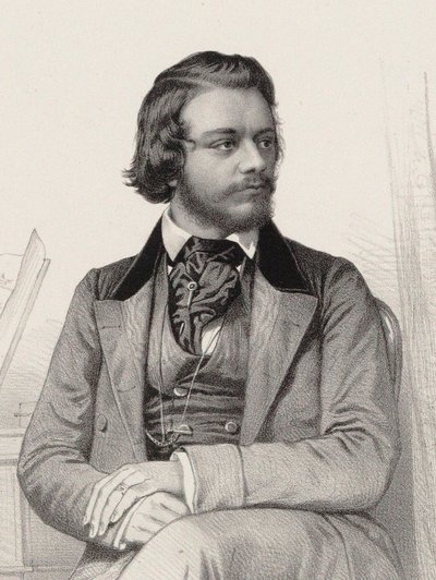 Porträtt av pianisten och kompositören Theodor Leschetizky 1830-1915, ca 1860. av Emile Desmaisons