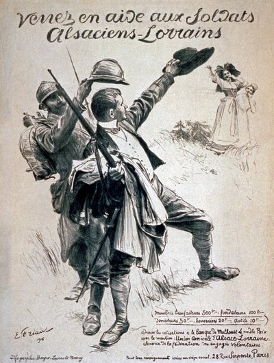 Kom till hjälp för soldaterna från Alsace och Lorraine, 1916 av Emile Friant
