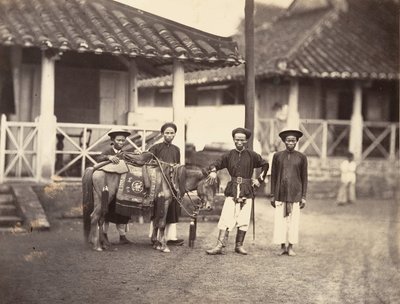 Rik Annamit rider på en häst, Cochinchina, 1866. av Emile Gsell