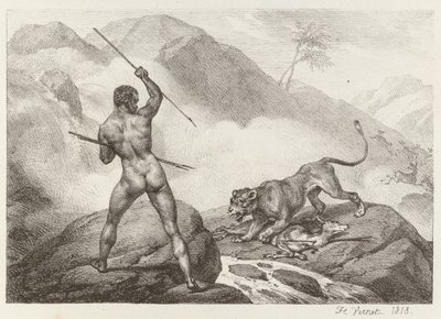 Afrikansk jägare av Emile Jean Horace Vernet
