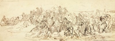 Korsningen av Loire i oktober 1793 (bläck på papper) av Emile Jean Horace Vernet