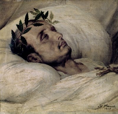 Napoleon I (1769-1821) på sin dödsbädd av Emile Jean Horace Vernet