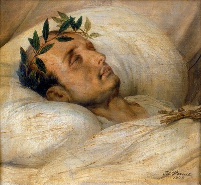 Napoleon på sin dödsbädd, maj 1821. av Emile Jean Horace Vernet