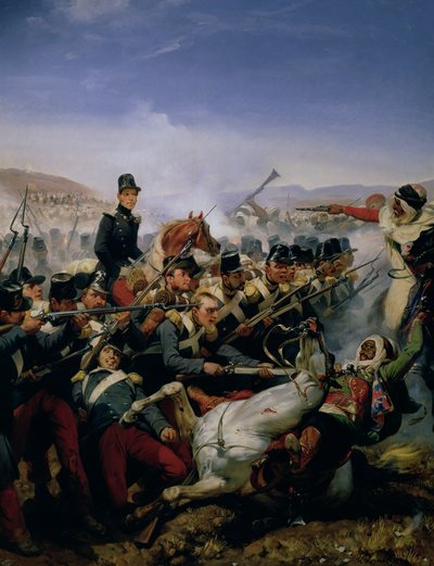 Slaget vid Somah, 1839 av Emile Jean Horace Vernet