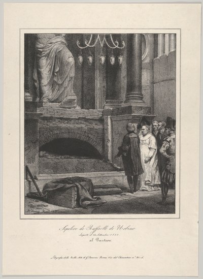 Rafaels grav, invigd 14 september 1833, Pantheon, Rom, 1833. av Emile Jean Horace Vernet