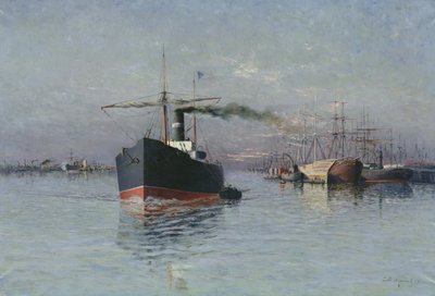 The Great Dock of Dunkirk, 1890 av Emile Maillard