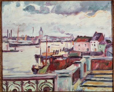 Antwerpens hamn av Emile Othon Friesz