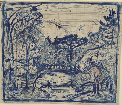 Skovinterieur med braendehugger. Côte de Grace, Honfleur. av Emile Othon Friesz