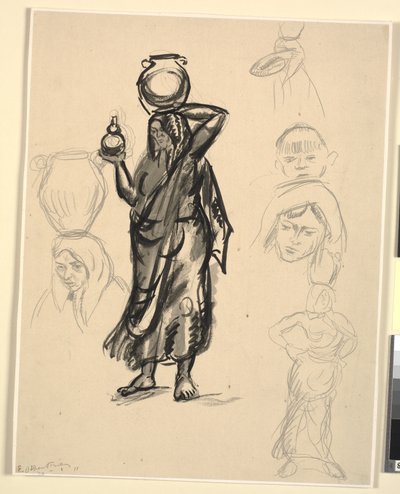 Studier av kvinna som bär vatten. Portugal av Emile Othon Friesz