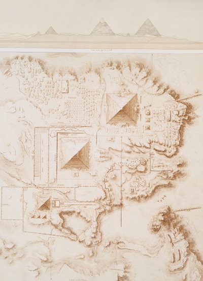 Plan över en del av nekropolen i Memphis, Gizaplatån av Emile Prisse dAvennes