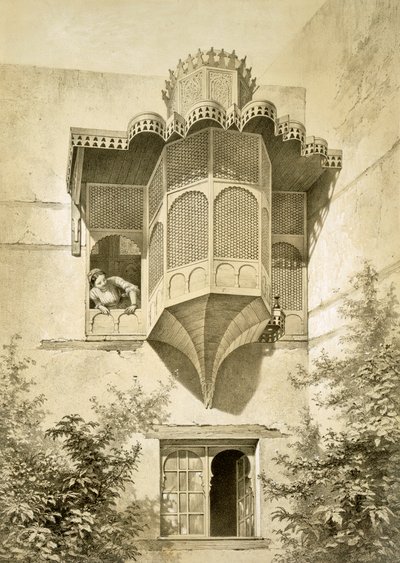 Kairo: Huset Beyt El-Emyr (lite förfallet), 1800-talet. av Emile Prisse d