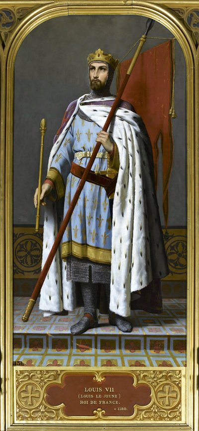 Kung Ludvig VII av Frankrike 1120-1180, 1842. av Emile Signol