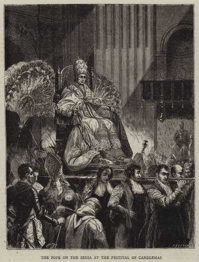 Påven på Sedia vid Kyndelmässfesten av Emile Theodore Therond