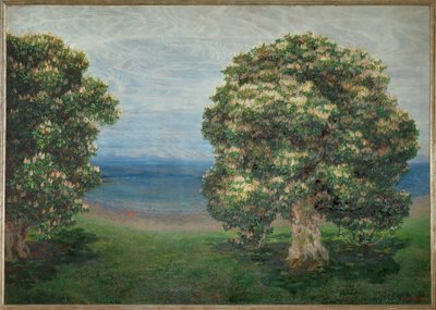 Grosses Landschaftsbild - Stor landskapsmålning (olja på duk) av Emilie Mediz-Pelikan