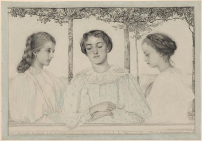 Ett trippelporträtt av Hermine, Emilia och Helena av Emilie Mediz-Pelikan