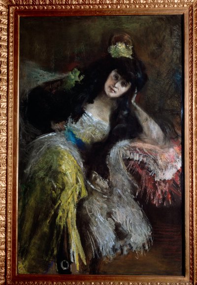 Porträtt av markisin Emilia Sommi Picenardi (olja på duk av Emilio Gola