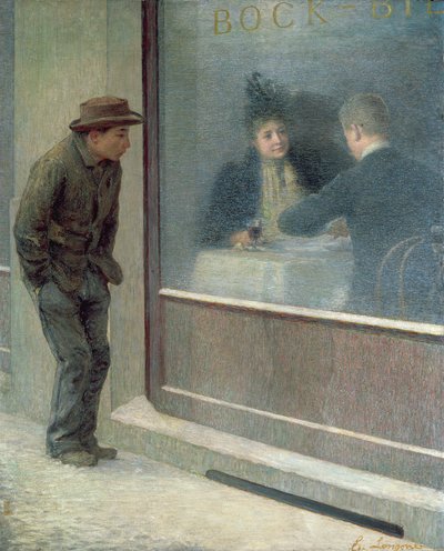 Reflektioner av en svältande man eller sociala kontraster, 1894 av Emilio Longoni