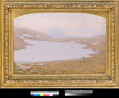 Vår i höga berg (Berg vid vår) Målning av Emilio Longoni (1859-1932) 1912 Privatsamling av Emilio Longoni